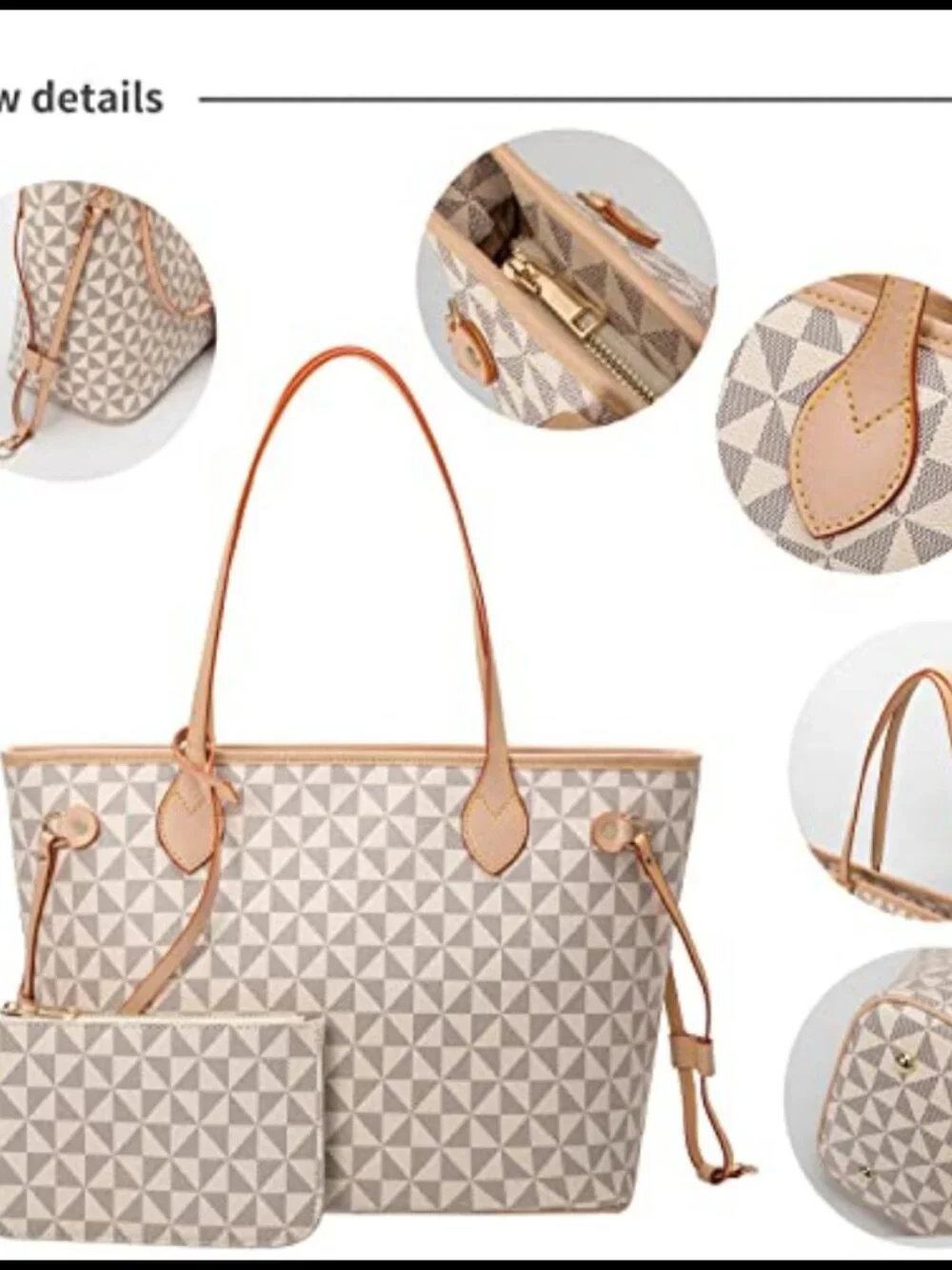 Lacel Urwebin Satchel Handbag Set with Clutch Wallet Top Handle Shoulder Bag